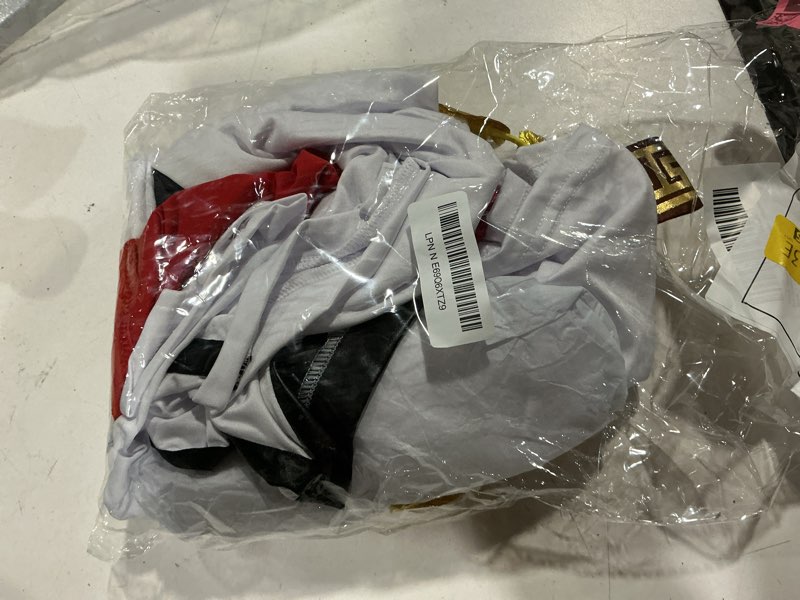 Condition photo showing As Is for kids toga costume roman robe greek god outfit halloween cosplay costume accessories set 10-11 years red