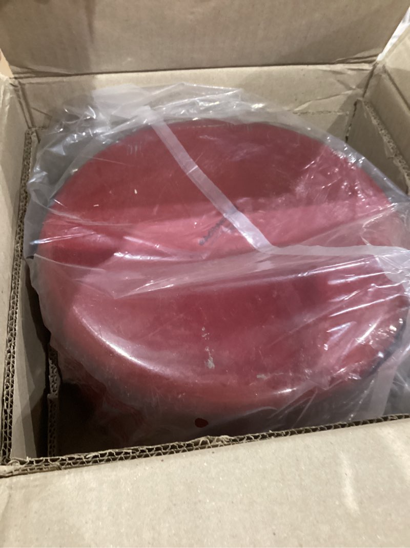 Condition photo showing As Is for Rachael Ray Create Delicious Stock Pot/Stockpot with Lid - 12 Quart, Red Red Shimmer