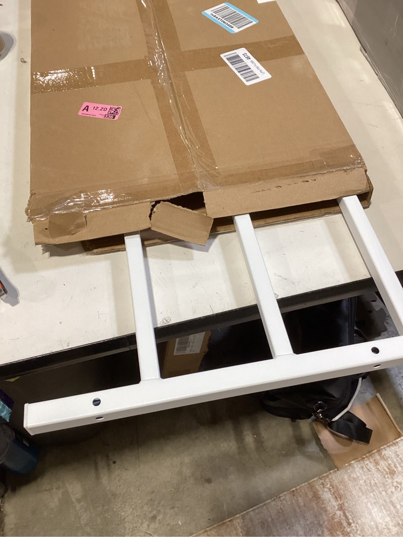 Condition photo showing Good Condition for fixed window safety guard 14”x 38” adjustable width prevents accidental falls, non-egress, tamper resistant screws included, white, single pack 14x38 inches