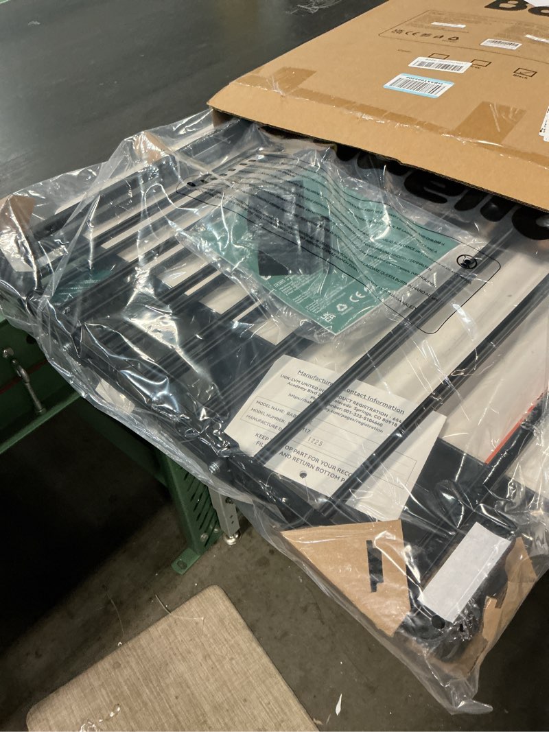 Condition photo showing Good Condition for babelio baby gate for stairs, kitchen & doorways, no bottom bar| one-handed operation| auto-close| hardware mount (drill needed) safety dog/pet gate (black - b17, 26-43" w, 28" h)