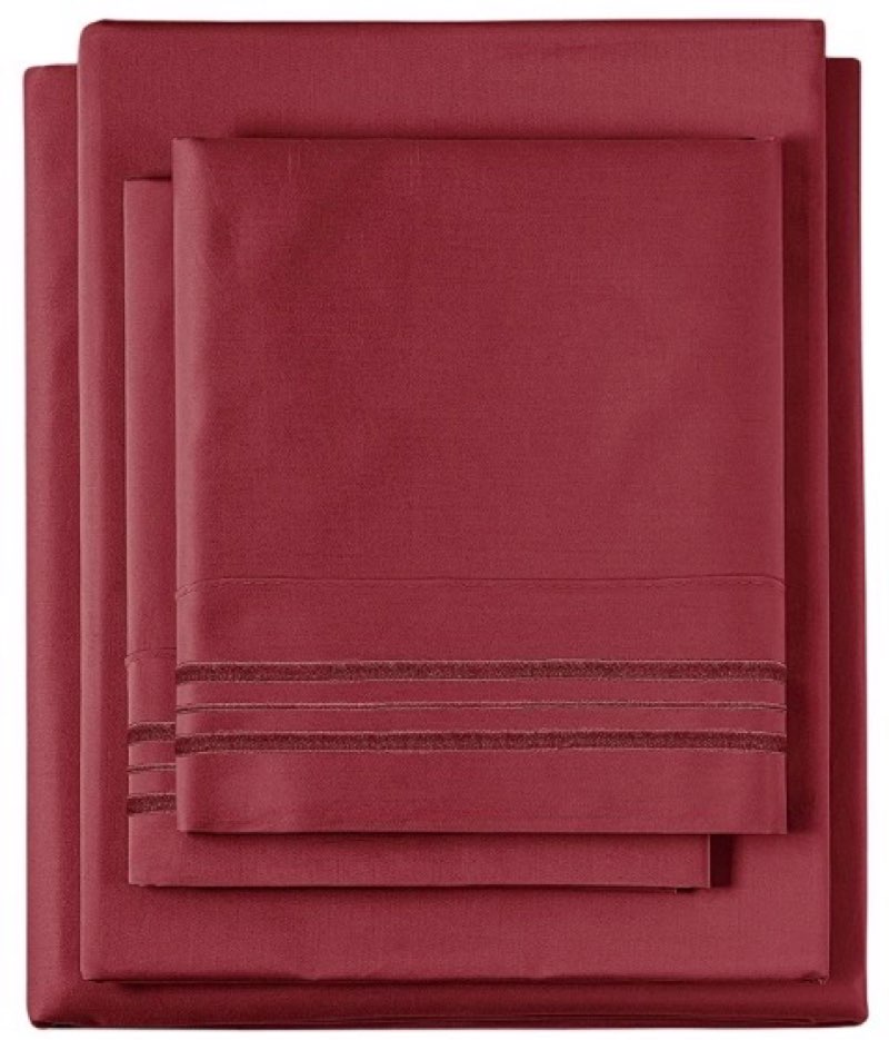cgk linens 4-piece extra deep pocket sheet set - king size breathable & cooling bed sheets fits 18"-24" mattresses, burgundy