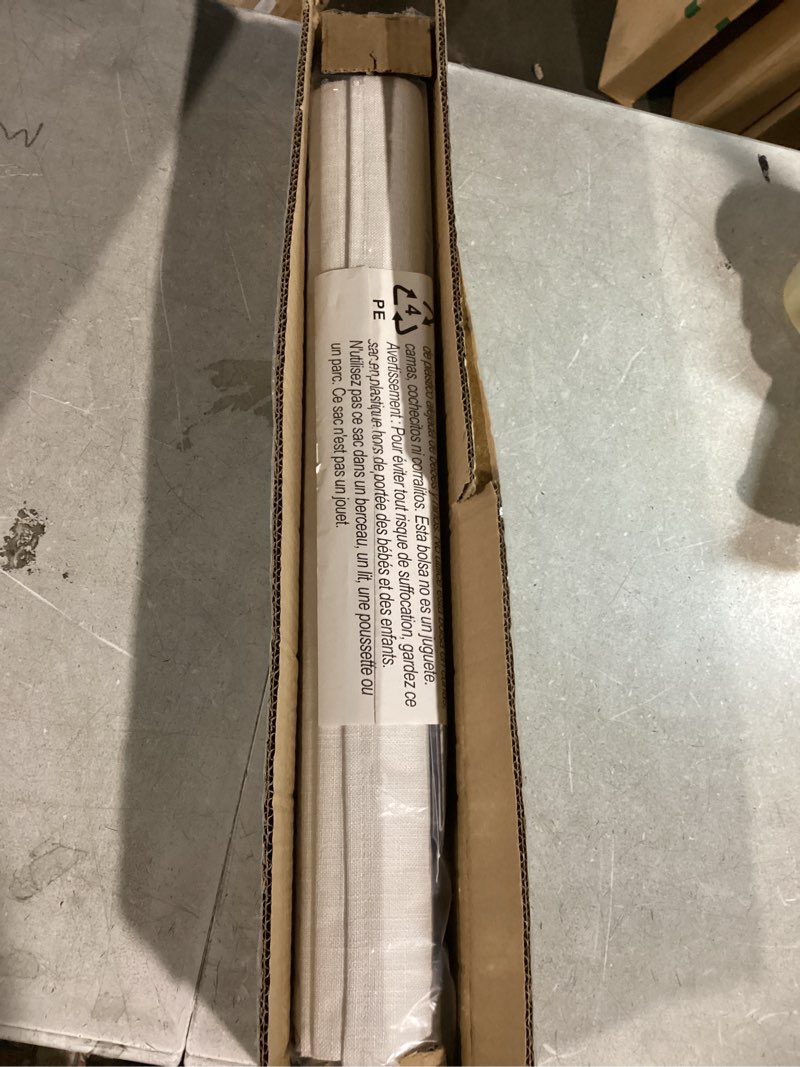 Condition photo showing Good Condition for LazBlinds No Tools No Drill TDBU Cordless Roman Shades for Window, Thermal Insulated UV Blocking, 100% Blackout Fabric Blinds for Bedroom & Living Room, 24" W x 64" H, Blackout - White Blackout - White 24"W x 64"H