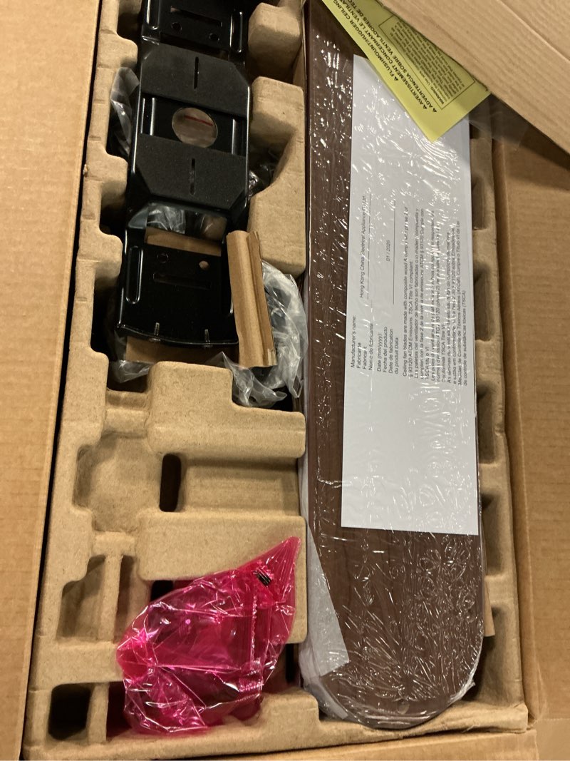 Condition photo showing New/Like New for harbor breeze armitage 52-inches bronze with toffee/cocoa blades indoor flush mount standard ceiling fan with light ( 5 -blade)