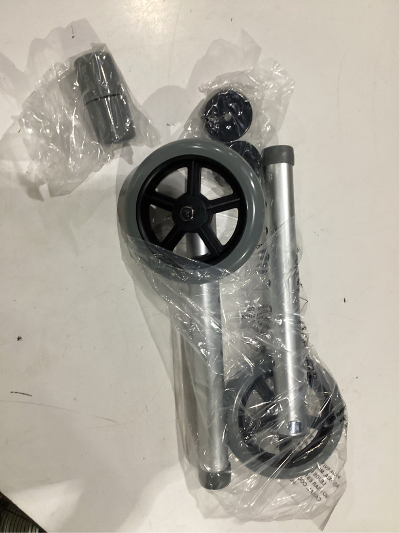 Condition photo showing New/Like New for walker wheels replacement - 5 inch, wheels for walkers for seniors 1 pair - for walkers with 1 inch tube diameter, walker feet accessories (grey)