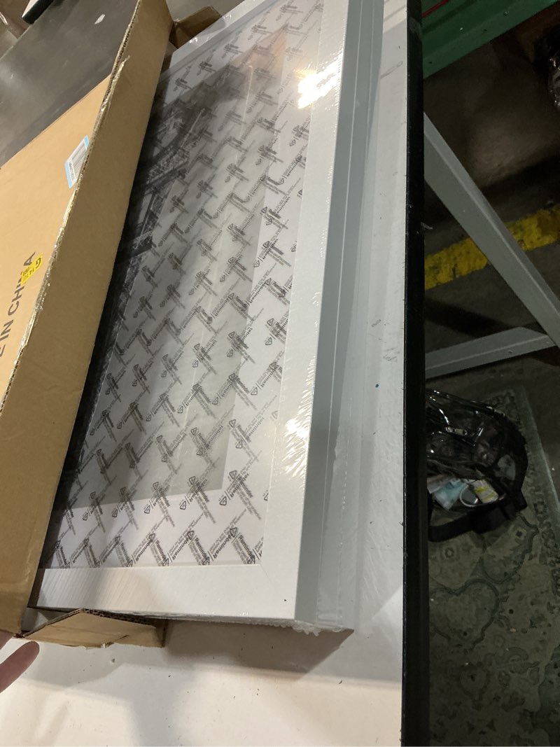 Condition photo showing New/Like New for abtgt 20x24 picture frame set of 3, display pictures 16x20 with mat or 20x24 without mat, poster frame for wall mounting display, white white 20x24
