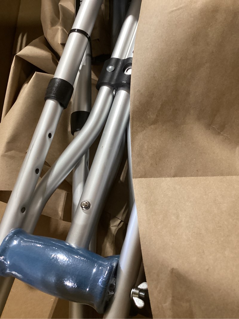 Condition photo showing Good Condition for carex folding aluminum under arm crutches for adults 4'11" to 6'1", 2 lightweight crutches included, universal for walking, walking aid for kids, adults & seniors, includes padded underarm cushions