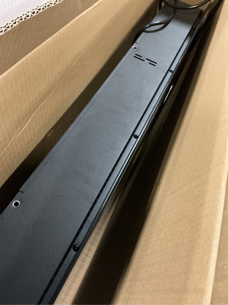 Condition photo showing As Is for Style Selections 42-in W Black Wall mount Fan-forced Electric Fireplace with Remote Control