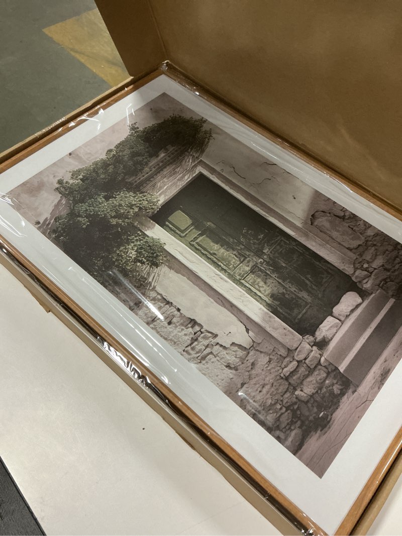 Condition photo showing New/Like New for HOURIA Large Vintage Italy City Landscape Framed Canvas Wall Art Set,Green Olive Tree Old House Wall