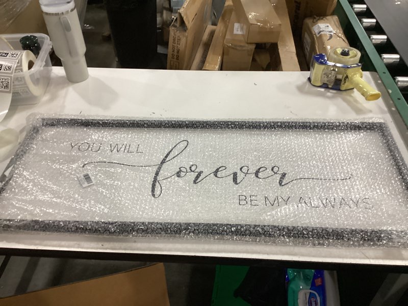 Condition photo showing Good Condition for you will forever be my always sign: inspirational quotes master bedroom signs wall decor above bed framed hanging wall plaques 12" x 40",modern farmhouse family signs rustic wall art
