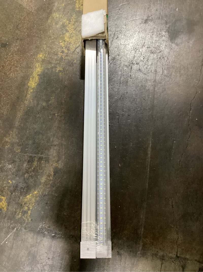 Condition photo showing As Is for (probably used)shopled 6ft led shop light, d-shape 72w 9360lm 6000k cool white, linkable t8 led tube light fixtures, 6 foot led shop lights for garage, 4 pack 6ft 6000k 4-pack