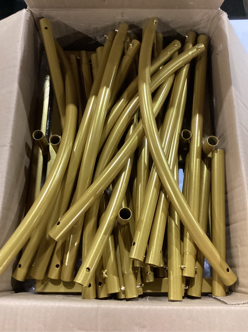 Condition photo showing New/Like New for 7.2FT Gold Double Arch Backdrop Stand, U-Shaped Metal Wedding Arch Frame with Open Back Design for Ceremony Baby Shower Birthday Party Garden Photo Backdrops Decorations 7.2FT×4FT(H×W) Gold