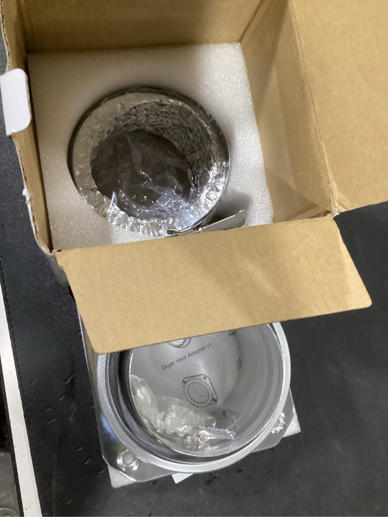 Condition photo showing New/Like New for dvc-180 magnetic dryer vent coupling connector kit easy to clean quick connector including a 3.3ft 4" duct and two clamps