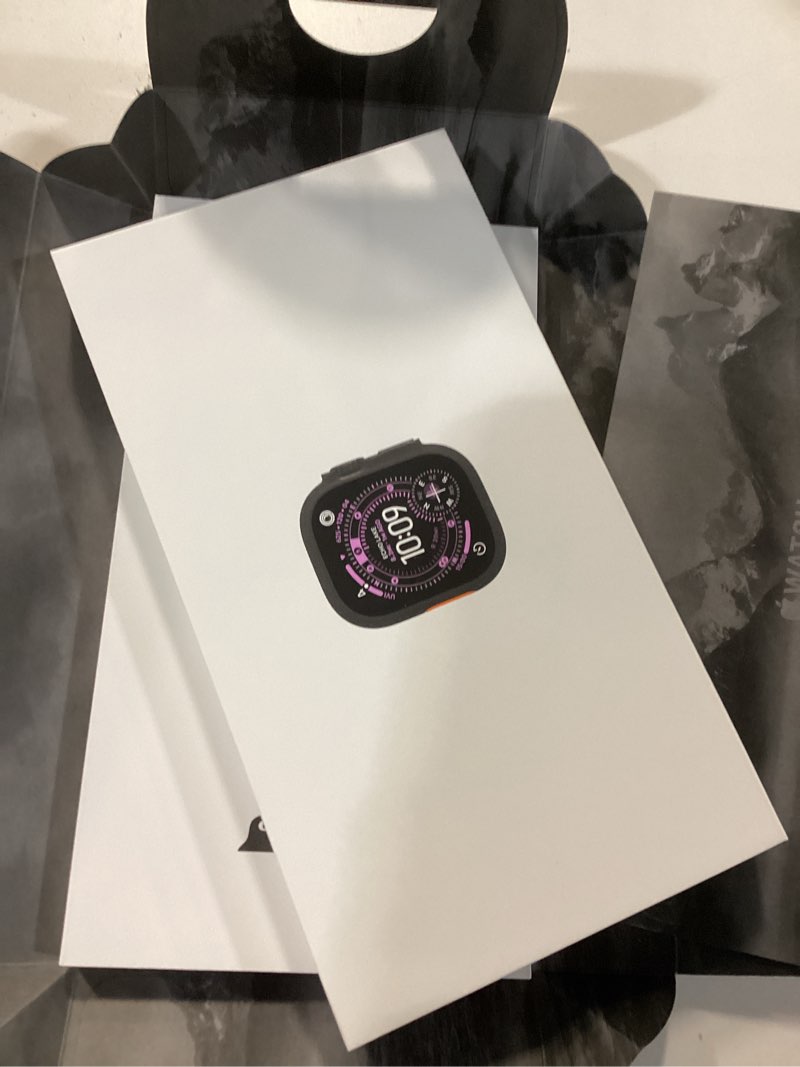 Condition photo showing New/Like New for Apple Watch Ultra 3 [GPS + Cellular 49mm] Running & Multisport Smartwatch w/Rugged Titanium Case w/Black Titanium Milanese Loop - L. Satellite Communications, Advanced Health & Fitness Tracking Black Titanium Case w Black Titanium Milanese Loop Large Without AppleCare+