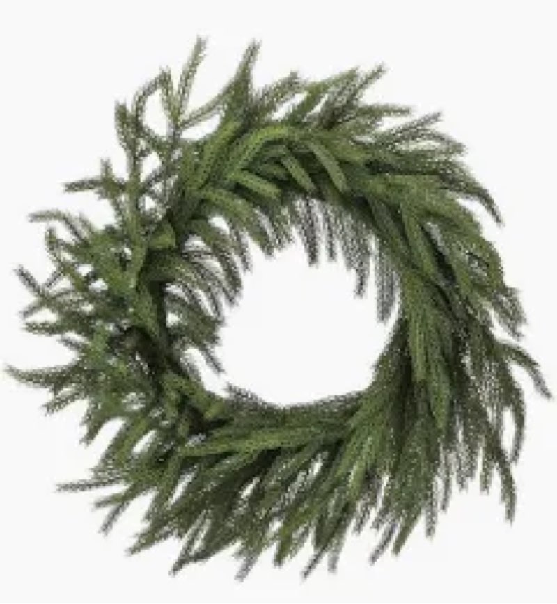 NUPTIO Large Christmas Wreath with Lights: 36 Inch Prelit Real Touch Norfolk Pine Wreaths with Hook 