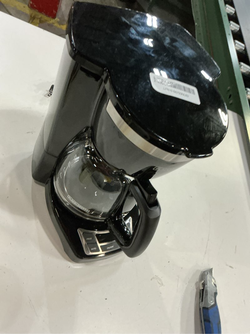 Condition photo showing Good Condition for black+decker 12-cup digital coffee maker, programmable, washable basket filter, sneak-a-cup, auto brew, water window, keep hot plate, black