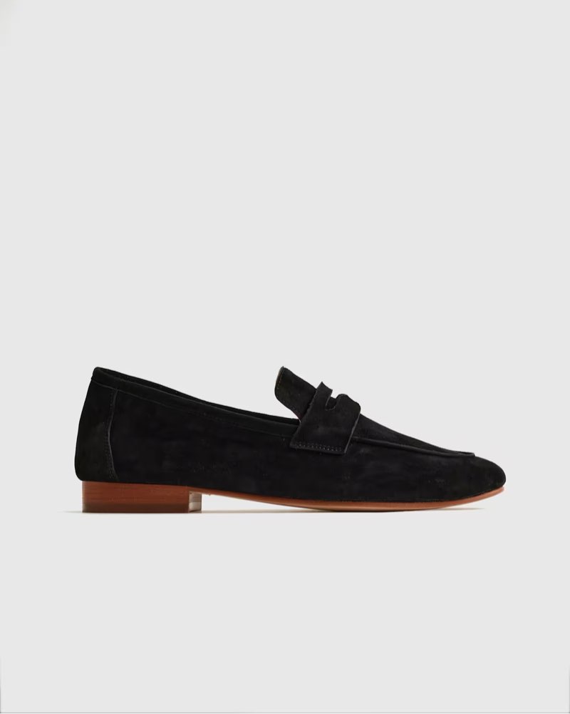 italian suede penny loafer size  8.5 black 