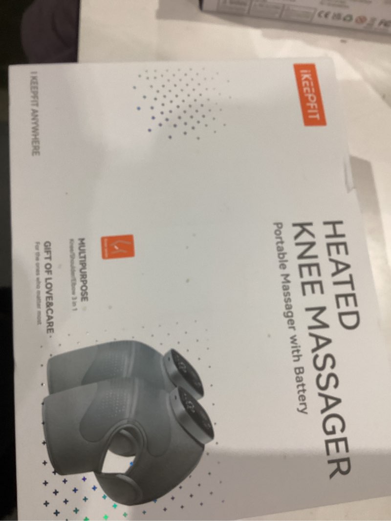 Condition photo showing New/Like New for Knee Massager with Heat Vibration for Pain Relief MAXwarm 5.0-Heated Knee Brace with 5 Heat Levels and 4 Massage Heads, X-Warm Temperature Lock Tech, Gifts for Men Women(Grey, 2-Pack) 2Pack
