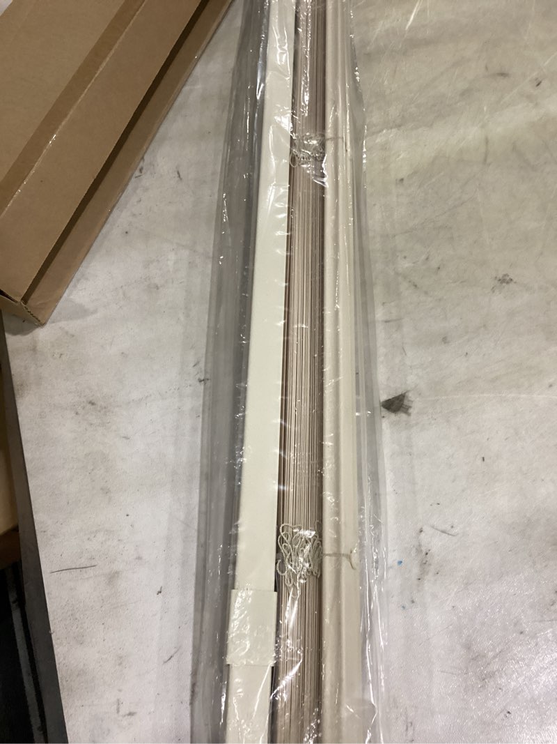 Condition photo showing Good Condition for lazblinds no tools no drill 1" vinyl mini blinds, cordless blinds for windows, light filtering horizontal window blinds & shades, 20" w x 48" h, cream cordless-cream 20" w × 48" h