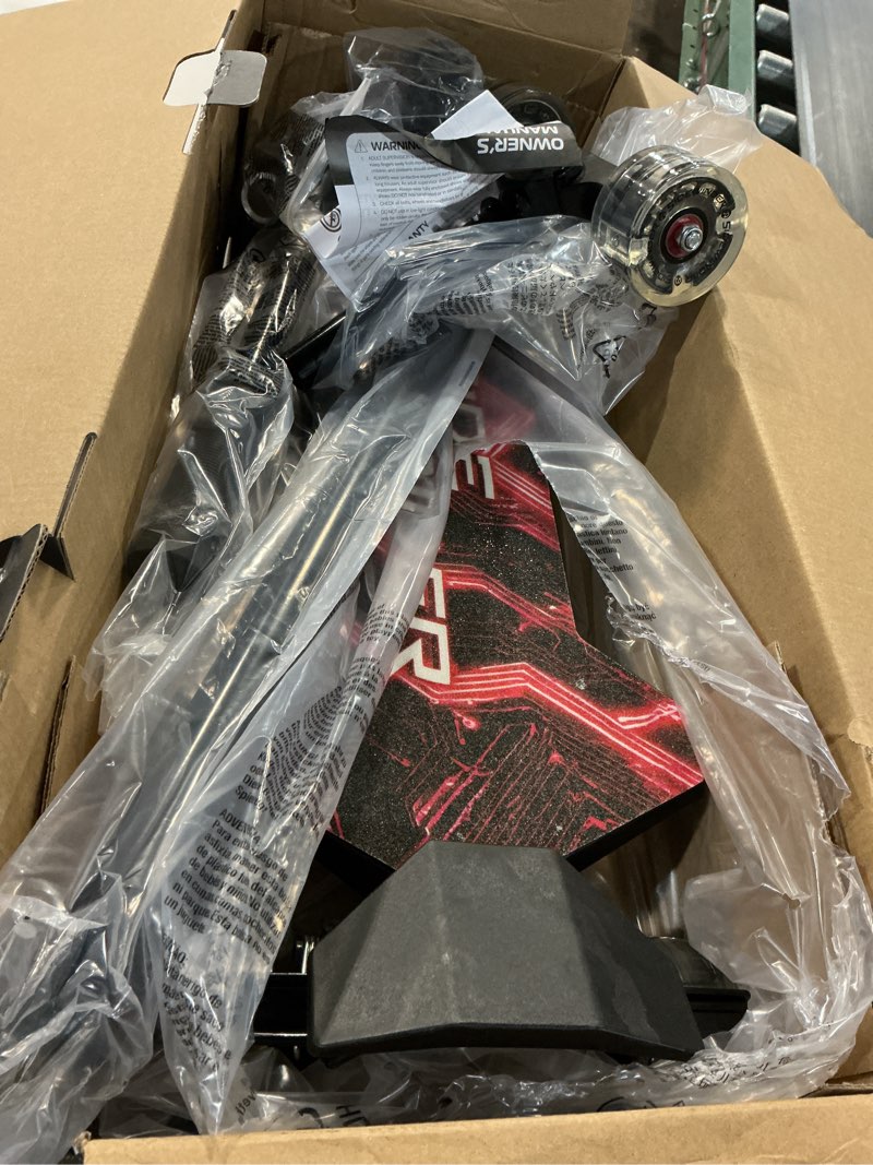 Condition photo showing As Is for melo sidewinder kids carving scooter with 70mm led wheels, ages 5+, red