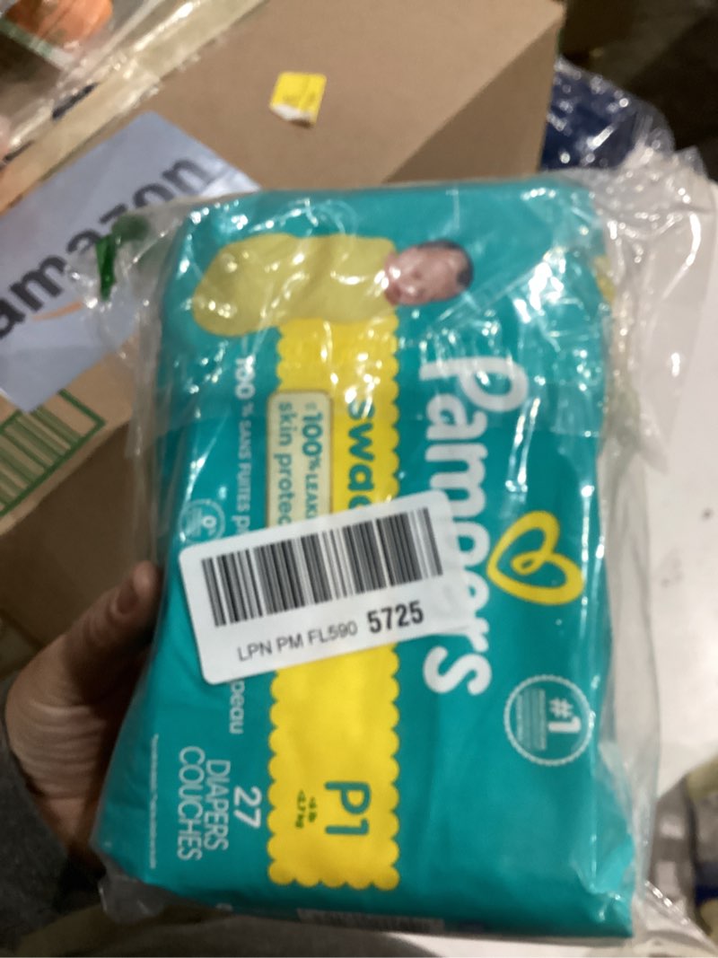 Condition photo showing New/Like New for Pampers Baby Diapers - Swaddlers - Size P1, 27 Count, Ultra Absorbent Disposable Preemie Diaper Preemie 27