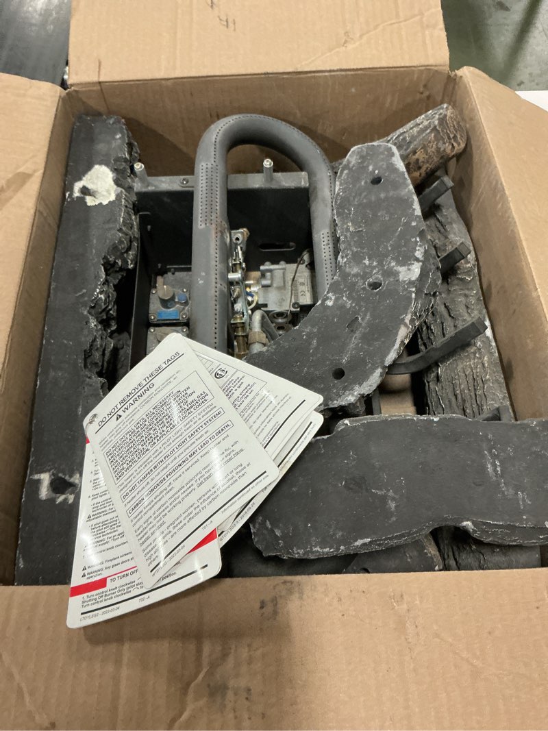 Condition photo showing As Is for Duluth Forge Ventless Liquid Propane Gas Log Set - 18 in. Split Red Oak, 30,000 BTU, Remote Control - Model# DLS-L18R-1 Propane 18 Inch ( Similar)