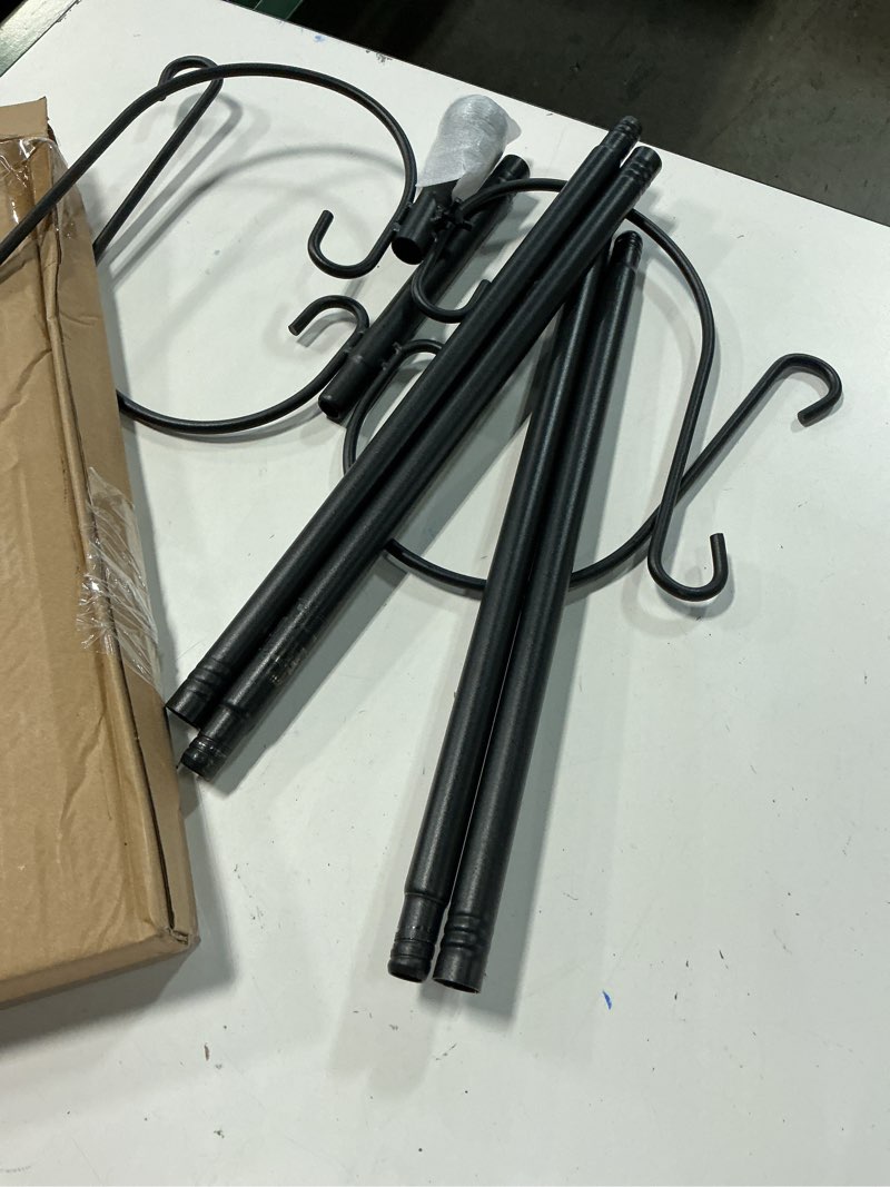 Condition photo showing As Is for sevenlady 2pcs shepherd hooks 78" h 3/5" th high quality metal shepherd pole for outdoor plant bird feeder lantern stand garden hanger solar light wedding heavy duty