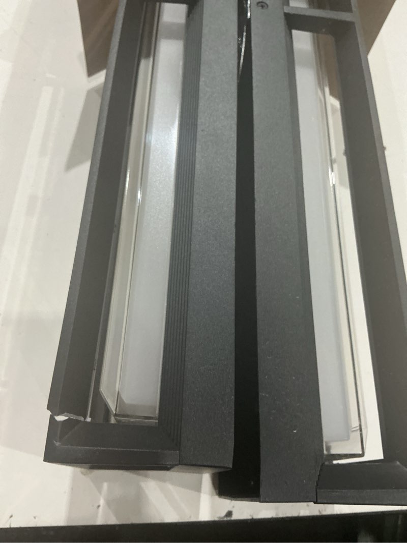 Condition photo showing As Is for large outdoor wall lights,10%-100% dimming led wall sconce light,3000k 4500k 6000k,23.6in led exterior light fixture,ip65 matt black fixture for commercial and residential(2pack) 24in 2