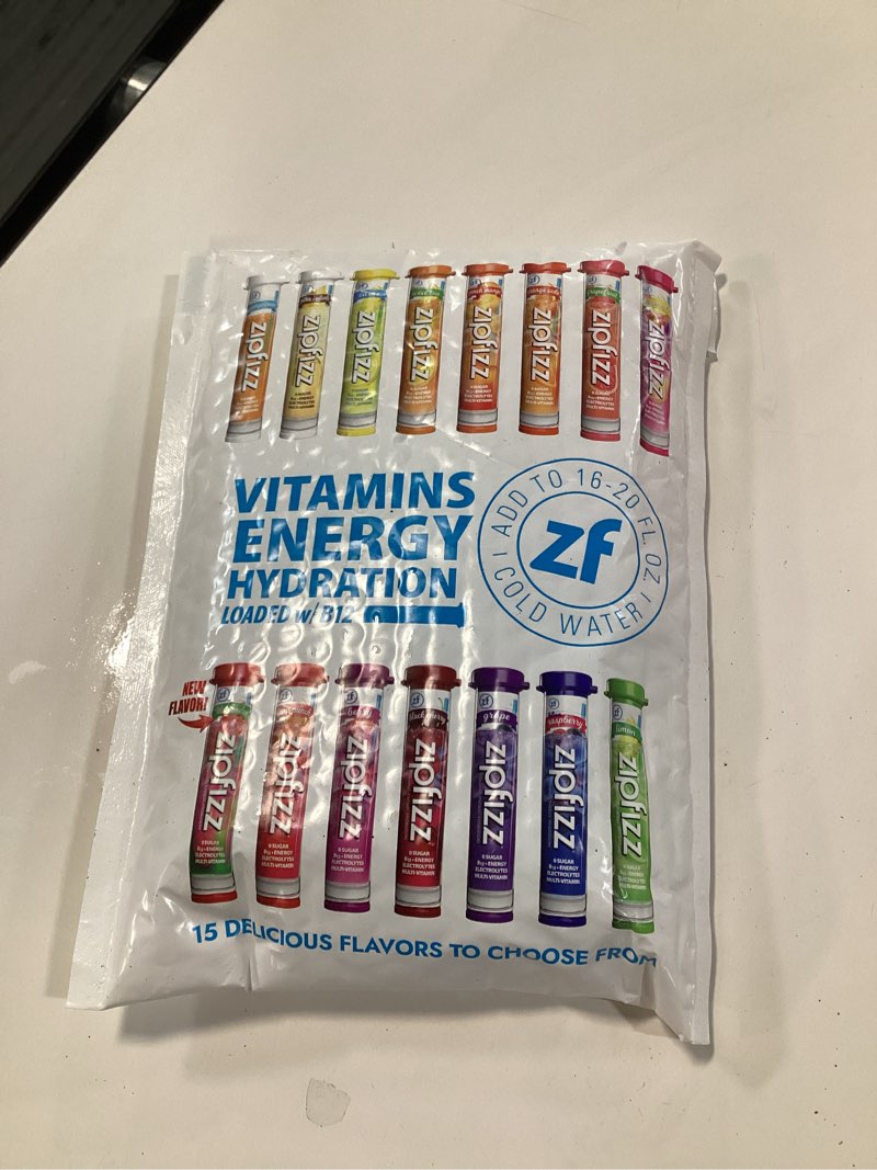 Condition photo showing New/Like New for Zipfizz Daily Energy Drink Powder, Variety Pack, 15 Pack | 3-in-1 Sustained Energy, Rapid Hydration, and Essential Vitamins | Sugar-Free | Electrolyte Powder | Contains Vitamin B-12 & Antioxidants Variety 0.39 Ounce (Pack of 15)