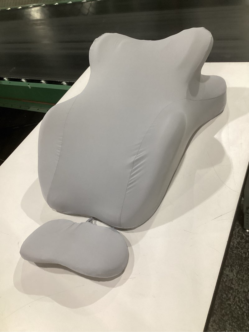 Condition photo showing As Is for (similar to stock photos, grey,incomplete parts) memory foam ergonomic rest pillow - compact prone cushion for sleeping & reading, targeted support for back pain, acid reflux & sitting up, ideal for massage with washable cover