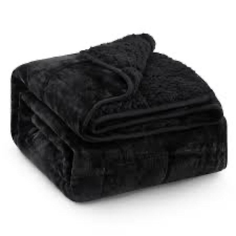 super fuzzy soft sherpa fleece weighted blanket, 15 lbs dual sided fluffy heavy weighted blankets fo