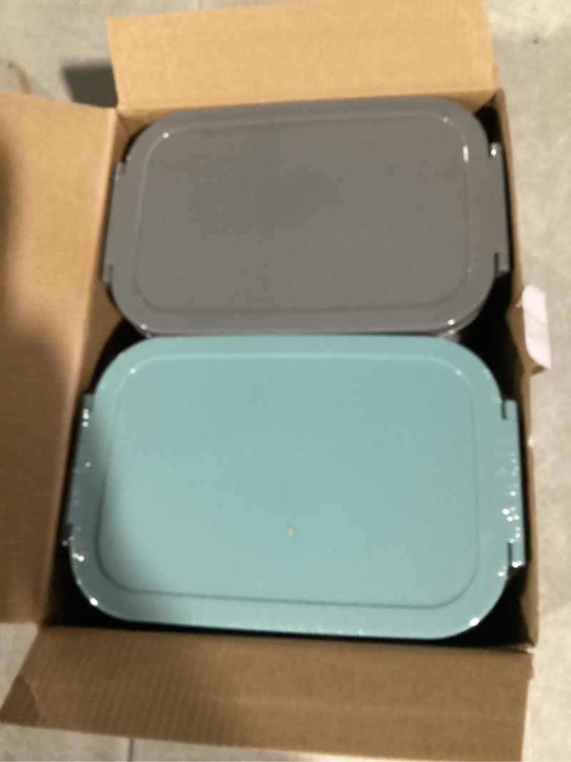 Condition photo showing Good Condition for DaCool 2 Pack Adults Lunchbox Bento Box 74 OZ Stackable Lunch Box for Kids Adults Men Women Teens Leakproof Bento Large Lunch Box Container with Fork Spoon Sauce Box for School Work,Grey,Morandi-Green Grey + Morandi-Green