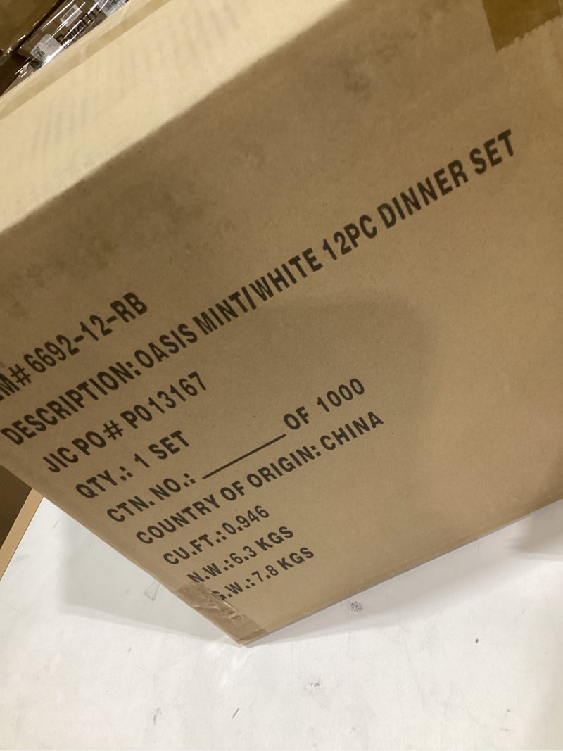 Oasis mint white 12 pc dinner set