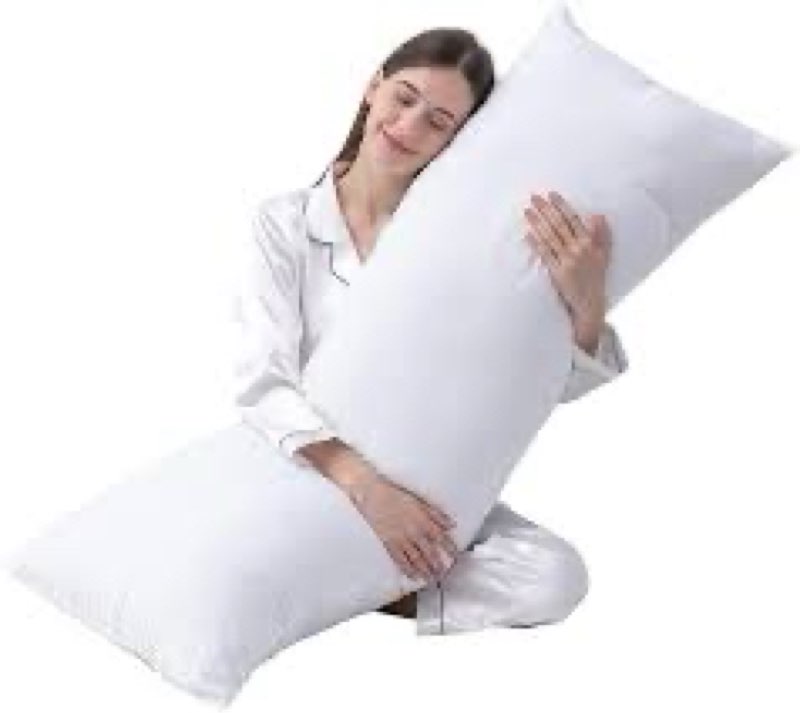 ailuteie long bolster pillow for bed – soft corduroy body pillow for adults, ergonomic full-length s