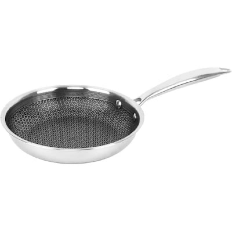 oatofp non stick frying pans 9.5 inch, hybrid improved version frying pans nonstick with lid,non stick stainless steel skillets, dishwasher and oven-safe chef pan