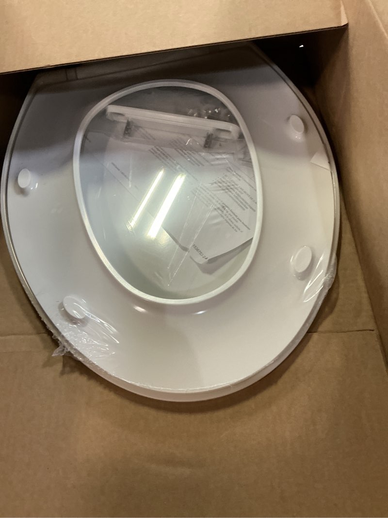 Condition photo showing New/Like New for KOHLER K-30781-0 Willow Quiet-Close Elongated Toilet Seat Soft Close with Grip Tight Bumpers, Thermoset Plastic, White