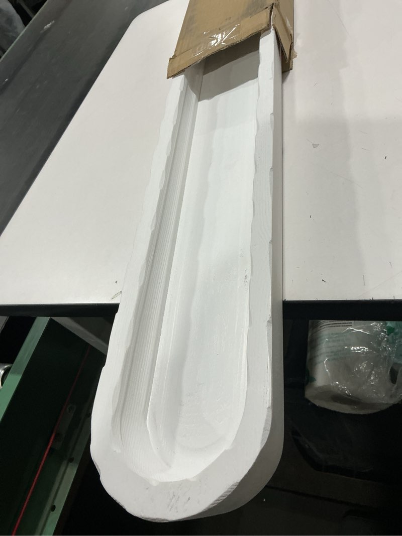 Condition photo showing Good Condition for SwallowLiving Rustic Hand Carved Decorative Wood White Dough Bowl, Approx 30-Inch Large Bread-Shaped Centerpiece, Long Wooden Bowl for Home Decor