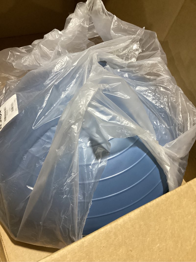 Condition photo showing Good Condition for Bosu Balance Ball Exercise Trainer, Home Gym Equipment w/ Guided Workouts & Pump, 26", Blue - Inflatable Fitness Platform for Strength Training, Standing, Balancing, and Core Workout Light Blue/Black