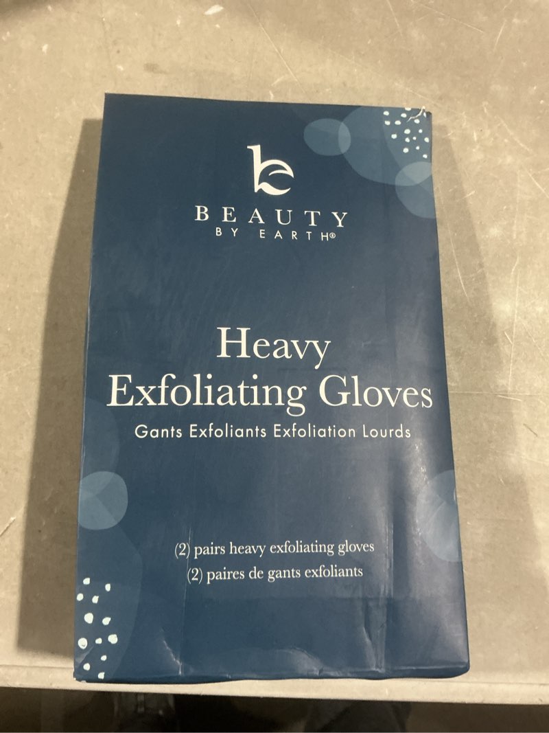 Condition photo showing New/Like New for exfoliating glove (4 pcs, 2 pairs) - heavy shower gloves for body scrub, exfoliates & removes dead skin, stocking stuffers for women and men