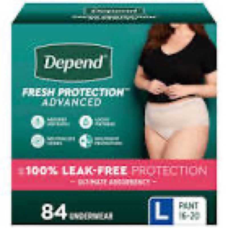 depend fresh protection advanced underwear l/xl 1/84 ct