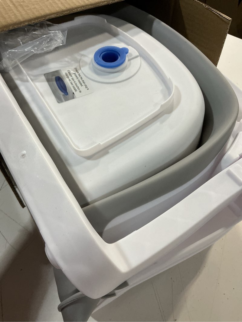 Condition photo showing Good Condition for bunwag baby bathtub, collapsible newborn bathtub for infant to toddler with soft cushion and thermometer,portable travel newborn tub with no-slip feet, baby shower gifts, 0-12 months baby bath, grey frog tub grey