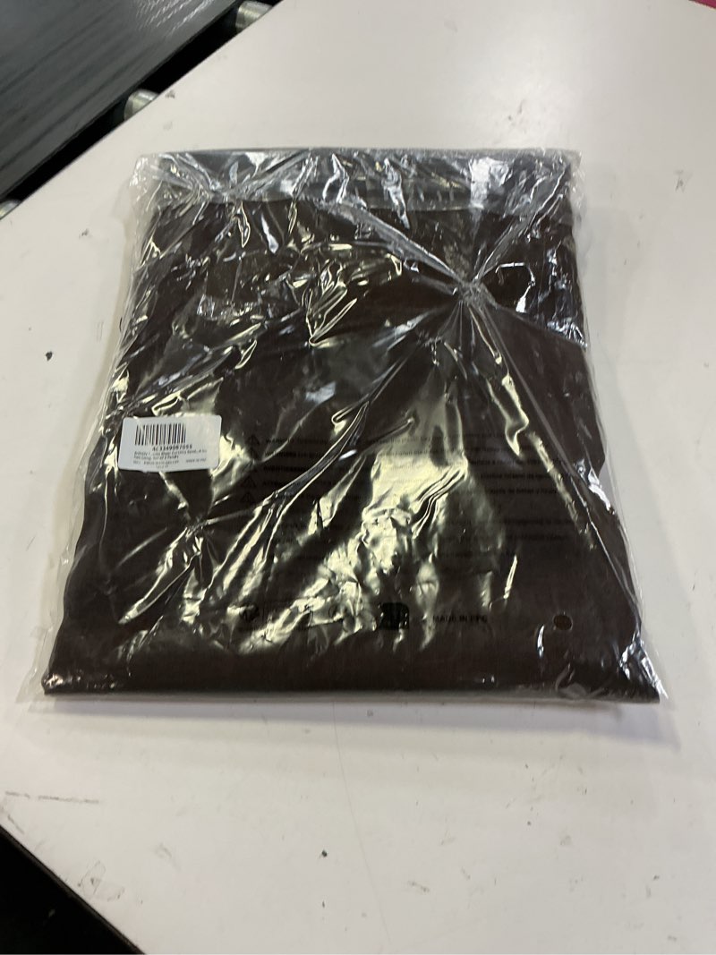 Condition photo showing New/Like New for dwcn brown sheer curtains semi transparent voile rod pocket curtains for bedroom and living room  52 x 54 inches long  set of 2 panels