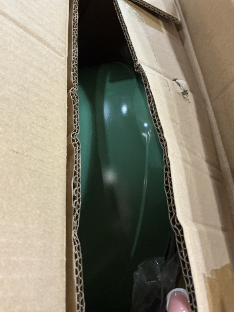 Condition photo showing New/Like New for nonstick wok with lid, die-cast aluminum deep frying pan, skillet for cooking, induction cookware, emerald green, 12.5 inch emerald green 12.5 inch