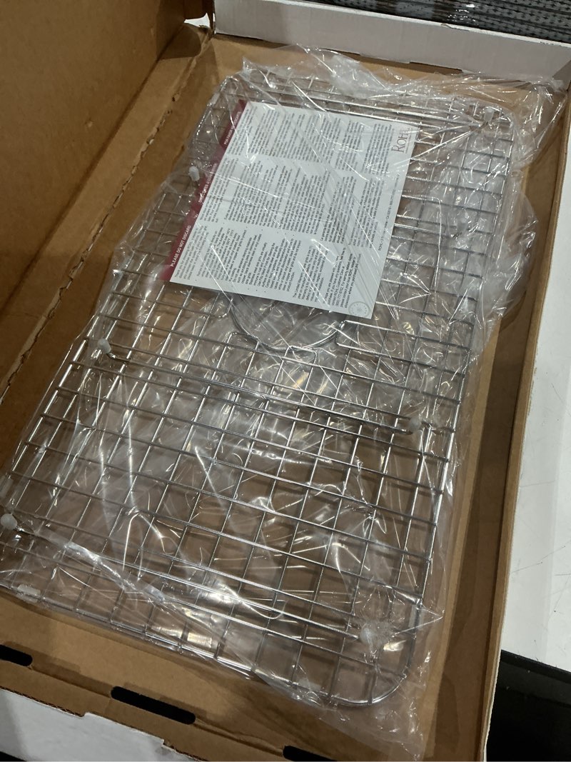Condition photo showing As Is for wsg3018-c lancaster 26-1/8" l x 14-1/4" w stainless steel basin rack - stainless steel