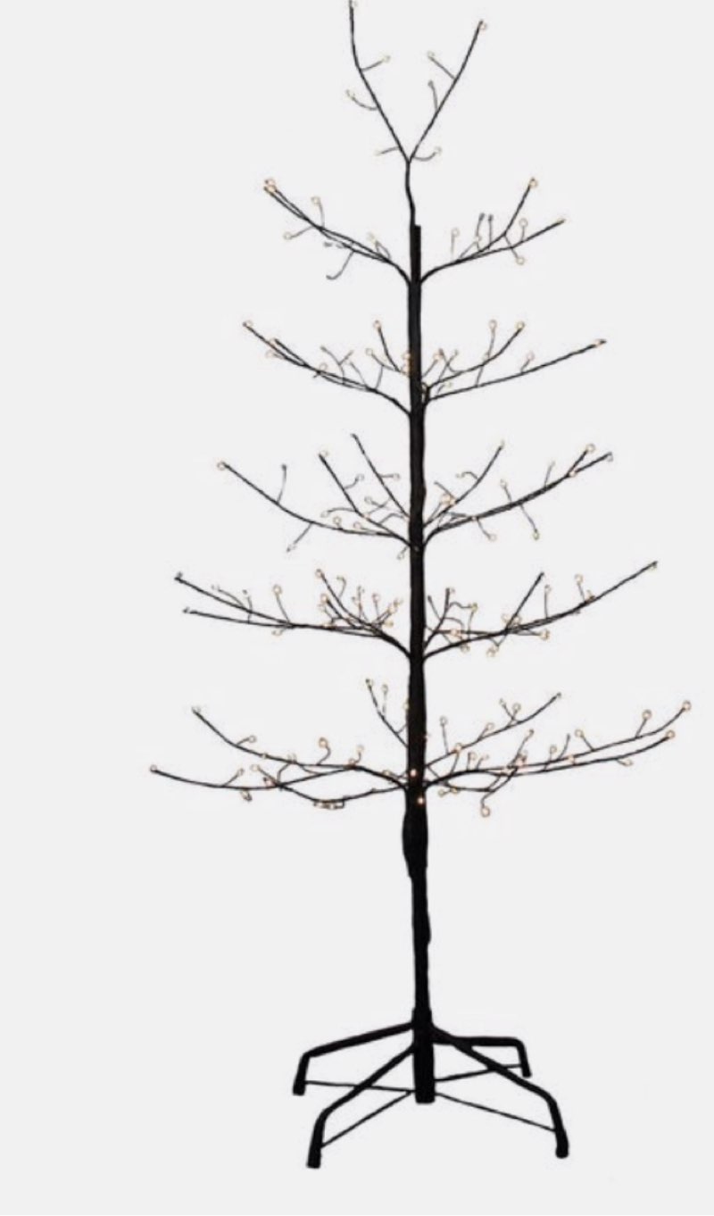 4' BLACK TWIG TREE WARM WHITE STEADY & TWINKLE LED LIGHTS 48" NEW Adler