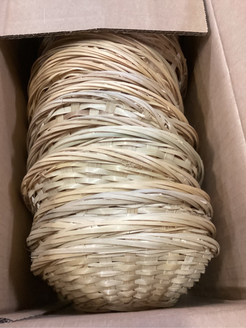 Condition photo showing New/Like New for 24 pack oval bamboo basket tray 9.25 x 6 inches bamboo small bread & fruit baskets woven food serving tray for kitchen restaurant display decoration