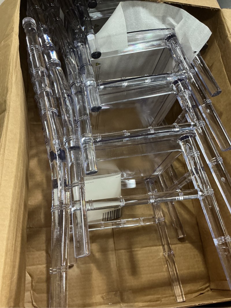 Condition photo showing Good Condition for flash furniture hercules 10 pack childâ€™s transparent crystal resin party and event chiavari chair for commercial & residential use clear set of 10