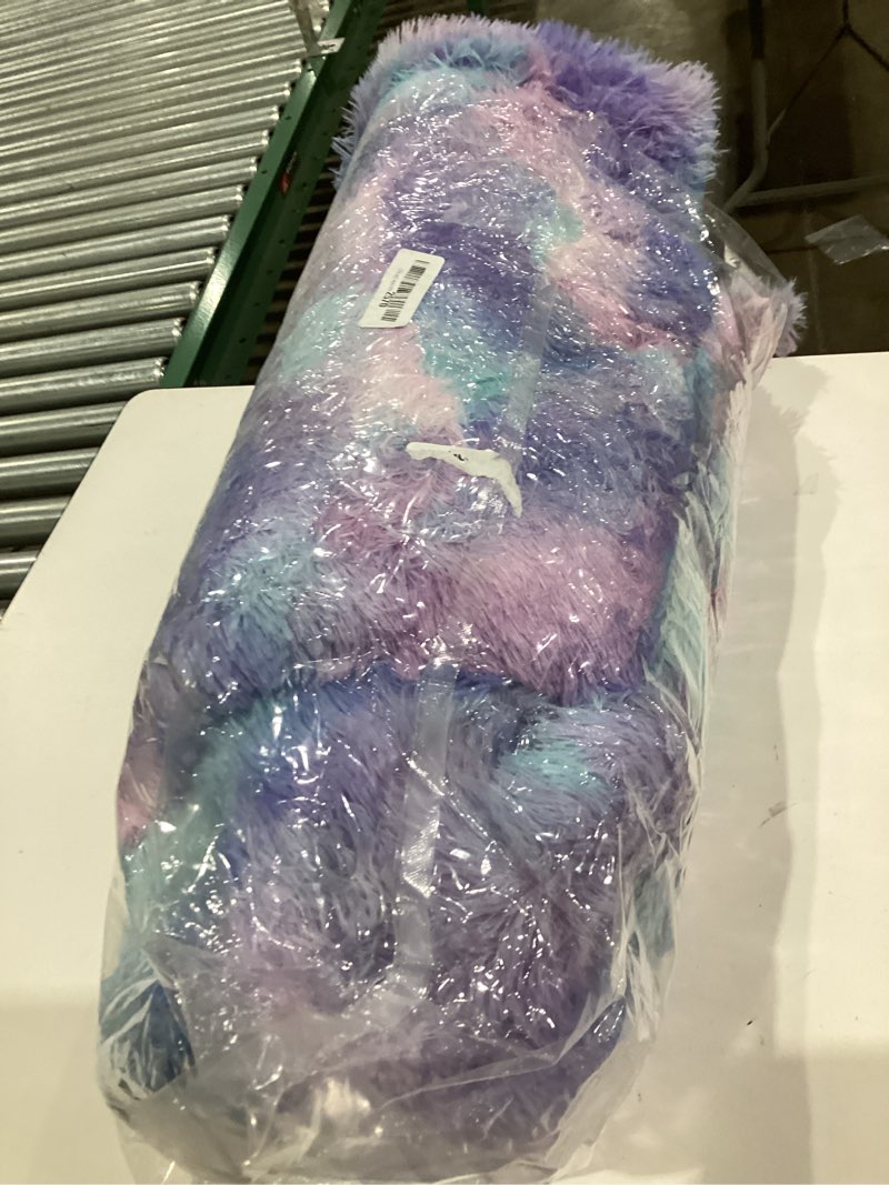 Condition photo showing Good Condition for PAGISOFE Cute Shaggy Round Rugs for Girls Bedroom, Rainbow Purple Rug for Kids Room Teen Girls Playroom Nursery Classroom, Fluffy Furry Pastel Mermaid Rug, Soft Plush Kawaii Tent Carpet, 6Ft Rugs 6' (Round) 3-rainbow Purple