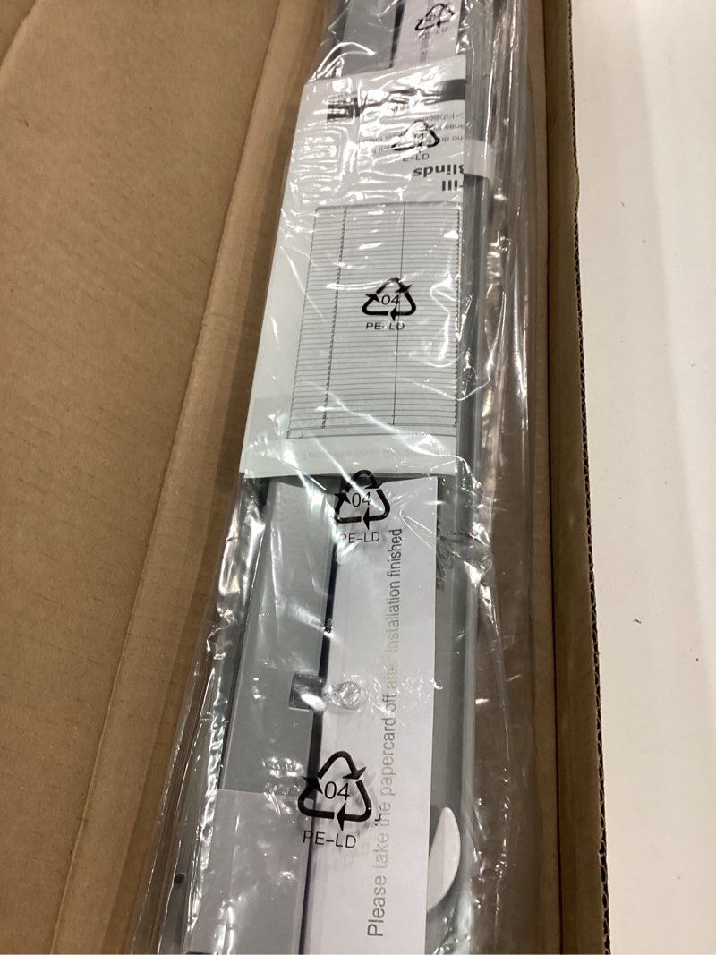 Condition photo showing Good Condition for LazBlinds No Tools No Drill 1" Vinyl Mini Blinds, Cordless Blinds for Windows, Light Filtering Horizontal Window Blinds & Shades, 20" W x 48" H, Grey Cordless-grey 20" W x 48" H