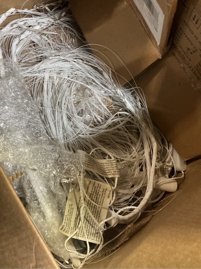 Condition photo showing As Is for Lamerge 3pcs Lighted Willow Tree Decorations,4FT+5FT+6FT Colorful Birch Tree RGB LED Trees with Remote,Weeping Willow Tree Indoor/Outdoor Lighted Christmas Tree Decorations for Yard White 3PCS Willow Tree