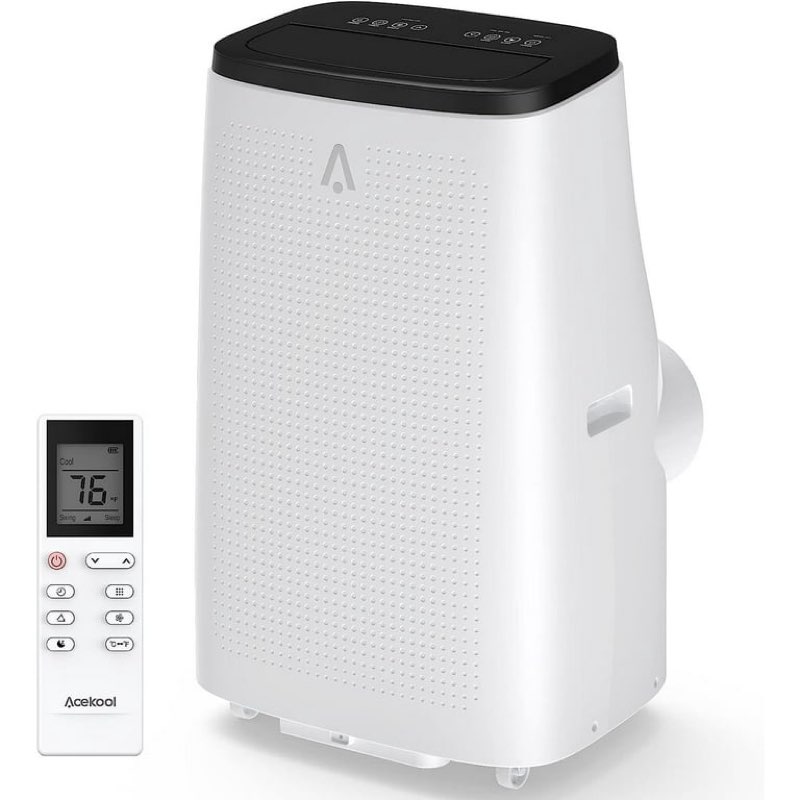 14000 btu 3 in 1 portable air conditioner, room cooling up to 750 sq. ft, white/gray